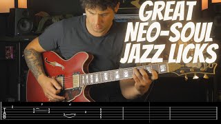 Learn To Play Easy 251 Licks  JazzNeoSoul Guitar Lesson TABS [upl. by Cordova]