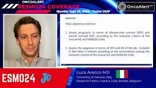 Prognosis of HRHER2 eBreastCancer according to monarchE amp NATALEE by Luca Arecco MD at ESMO24 [upl. by Drofla381]