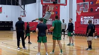 Jaelen House Dunks to HYPE UP Celtics at Practice  Summer League Highlights [upl. by Ayotyal]