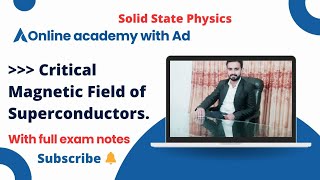 Critical magnetic field of SuperconductorsCritical magnetic field of Superconductors in UrduHindi [upl. by Joseito]