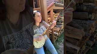 Woodshed Banjo Goatskin Tackhead clawhammer [upl. by Retsof]