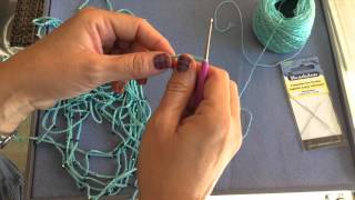 How To Crochet Beginner Crystal Chain Necklace [upl. by Notyrb]