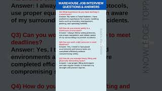 Warehouse Interview Questions and Answer  Warehouse Job Interview Questions and Answers [upl. by Gene]