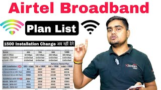 Airtel WiFi Plans 2024  Airtel Broadband Plans  Airtel Wifi Pack Plan List  The Power Technical [upl. by Alyakem]