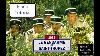 Le gendarme de St Tropez  Marche des gendarmes  Piano tutorial [upl. by Eigla]