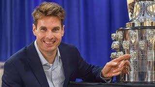 Will Power Unveils His Face on BorgWarner Trophy [upl. by Neisa444]