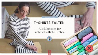 👕 Tshirts falten  alle Methoden für unterschiedliche Größen 👕🎽 [upl. by Tasha461]