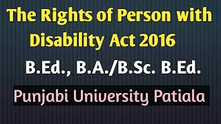 The Rights of Person with Disability Act 2016 [upl. by Fenner]