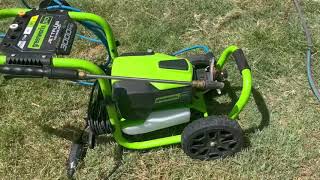 GreenWorks 3000 psi Pressure Washer  Product Review [upl. by Noyr]