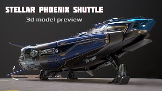 Stellar Phoenix Shuttle  spaceship 3d model [upl. by Braynard445]