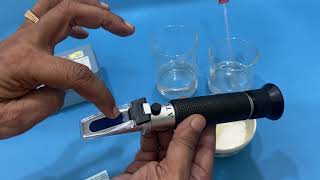 How to use refractometer salinity testing 0100 for marine water salt working parts by abron Eng [upl. by Viccora]