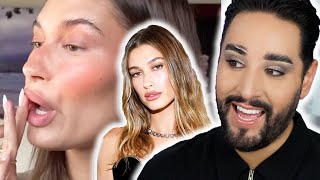 PRO MUA reacts to Hailey Biebers Makeup routine  Haileys peachy summer makeup routine [upl. by Sinclair]