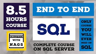 85 HOURS  Complete SQL End to End  SQL Server Tutorial  End to End  Full Course Beginners [upl. by Iand]