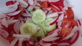 ENSALADA DE RABANO O RABANITO PEPINO Y TOMATE [upl. by Gemmell738]