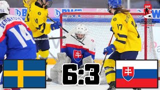 SVERIGE VS SLOVAKIEN VÄRLDSMÄSTERSKAP I ISHOCKEY U18 KVINNOR 2024 [upl. by Anid481]