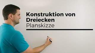 Planskizze zur Konstruktion von Dreiecken Geometrie  Mathe by Daniel Jung [upl. by Coyle]