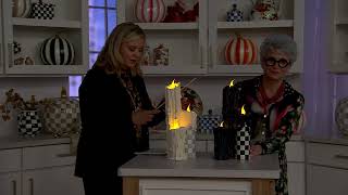 MacKenzie Childs Flameless Melting Candle Cluster on QVC [upl. by Nodnerb]