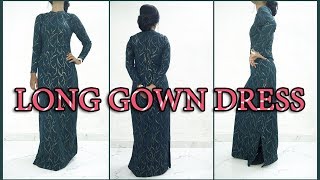 Long Gown Dress Cutting And Stitching  Designer Long Dress  Tailoring With Usha [upl. by Alasteir]