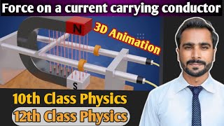 Force on a Current Carrying Conductor in a Uniform Magnetic Field  3D Animation in UrduHindi [upl. by Sefton421]