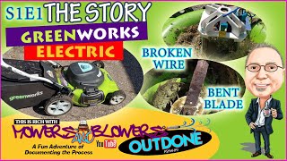 GreenWorks Electric Mower Model 25022 Bent Blade Broken Wire Fix Mowers N Blowers The Story OutDone [upl. by Elna]