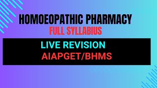 Full Pharmacy Revision l AIAPGET tipsamp tricks l AIAPGET 2024 l aiapget2024 aiapget pharmacy bhms [upl. by Edelson]