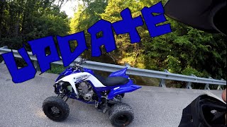 Raptor 700r Update  15t Front Sprocket  Disabled rev Limiter 82mph [upl. by Silvano]