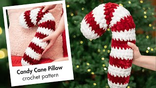 Crochet Candy Cane Pillow  Beginner friendly [upl. by Gustav]