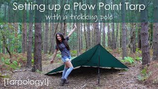 Setting Up A Plow Point Tarp with a Trekking Pole TARPOLOGY Wild Camping Tarp Configuration [upl. by Wylie]