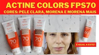 Actine Colors FPS70 pele clara morena morena mais  resenha  é bom pra pele oleosa [upl. by Adnoyek323]