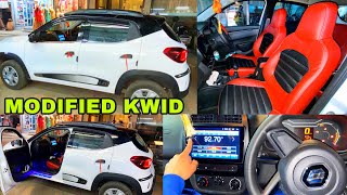 RENAULT KWID COMPLETE MODIFIED ANDROID STEREO BLACK ROOF SEATCOVERS INTERIOR LIGHTING CARHUT🔥 [upl. by Akinak]