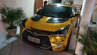 Veloster Envelopamento Cromo Dourado [upl. by Brewster]