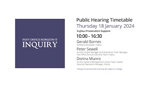 Peter Sewell  Donna Munro  Day 107 PM 18 January 2024  Post Office Horizon IT Inquiry [upl. by Takashi]