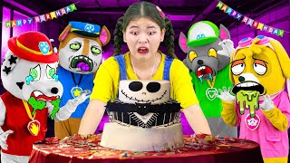 Team Paw Patrol in Real Life 39 ► Zombie Pups Destroy Ryders Birthday Party with Scary Cake [upl. by Stephania972]