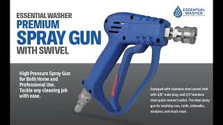 ESSENTIAL WASHER Short Pressure Washer Gun with Stainless Steel Swivel [upl. by Geiger]