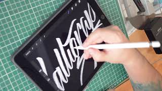 Lettering Brush Procreate [upl. by Alvita]