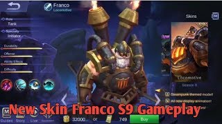 New Skin Franco Season S9 Gameplay Mobile Legends [upl. by Yslehc]