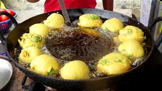 CAPSICUM BAJJI Making  Caapsicum Bajji Recipe  Rajahmundry  Indian Street Food  Evening Snacks [upl. by Torr]