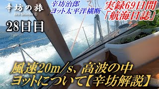 【辛坊解説】高波amp風速20ms超のなか、ヨットのかなり専門的な話をする 辛坊治郎ヨット太平洋横断往路69日間の航海日誌動画28日目～辛坊の旅～ [upl. by Bail]