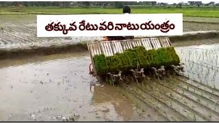 వరి నాటు వేసే యంత్రం  low cost paddy transplanter [upl. by Naik]