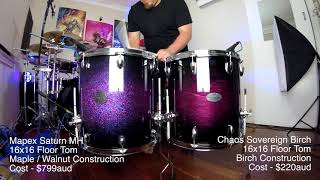 Chaos Sovereign Birch VS Mapex Saturn 16x16quot Floor Tom Shoot Out [upl. by Hnah]