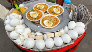 Super Tasty Egg Ghugni Price ₹ 10 Only । Most Popular Street Food । Indian Street Food [upl. by Anelrac]