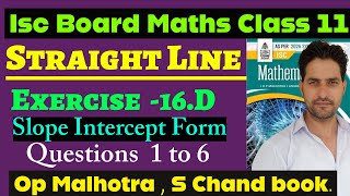 Isc Board Maths  Class 11  Straight Line  Op Malhotra  S Chand [upl. by Ahsinek]