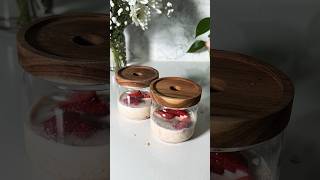 Strawberry cheesecake overnight oats asmr overnightoats mealprep breakfast [upl. by Ettenig]