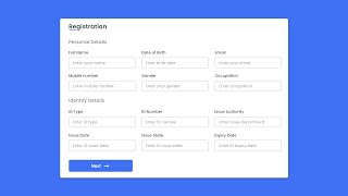 Responsive Registration Form in HTML CSS amp JavaScript [upl. by Nihcas]