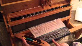 Weaving on my Schacht Spindle Table Top Loom [upl. by Bac448]