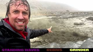 RAW video of the most insane flash flood down Whitewater Canyon California  Tropical Storm Hilary [upl. by Araic]