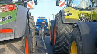 Police block French farmer convoy headed for key food distribution hub  AFP [upl. by Aleakcim576]