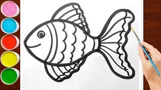 Fish drawing for kids  Cute fish drawing easy  How to draw fish for kids  kids drawing  easy [upl. by Calvert978]