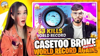 HIGHEST 53 KILLS casetooop WORLD RECORD IN BGMI 🔥😱  CASETOO  REACTION  TRENDING VIDEO [upl. by Selinda]