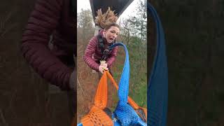 She didnt stop screaming falling off this 40m bridge swing highlandfling shorts [upl. by Donella]